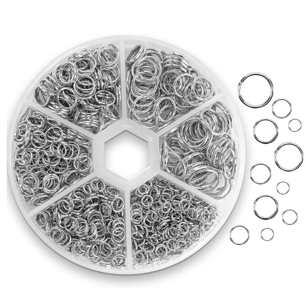 

1010pcs Jump Rings for Jewelry Making Stainless Steel Open Jump Rings Connectors O Ring Chainmail for DIY Crafts Necklaces