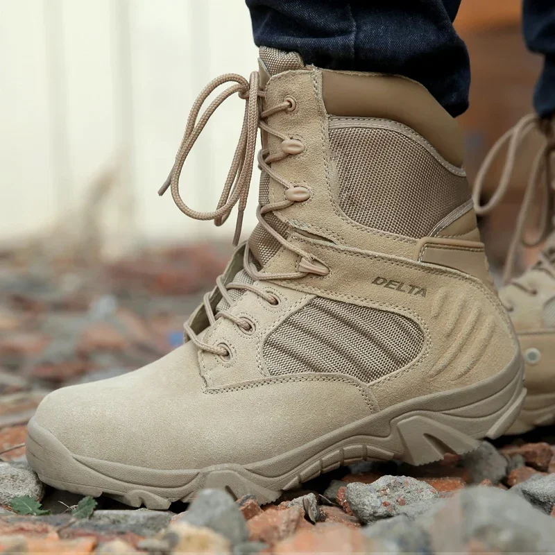 Men Tactical Boots Hiking Shoes Combat Size 39-47 Non-slip Wear-resistant Comfortable Shoes 2024 Men Boots