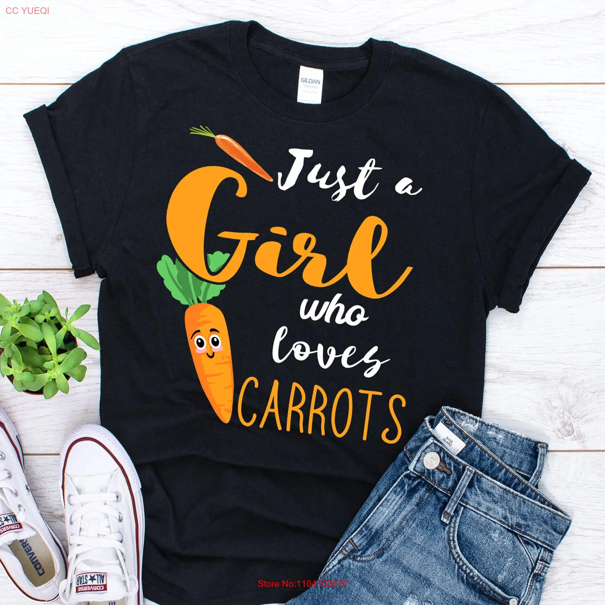 Just A Girl Who Loves Carrots T Shirt CarroT s Lover Vegan Vegetable Gardener long or short sleeves