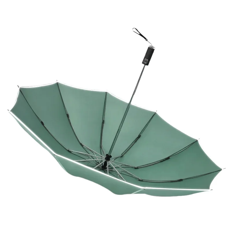 Reflective Automatic Umbrella 10K Reverse Water Repellent 210T Bashing Cloth 105cm Diameter Umbrella Night Surface