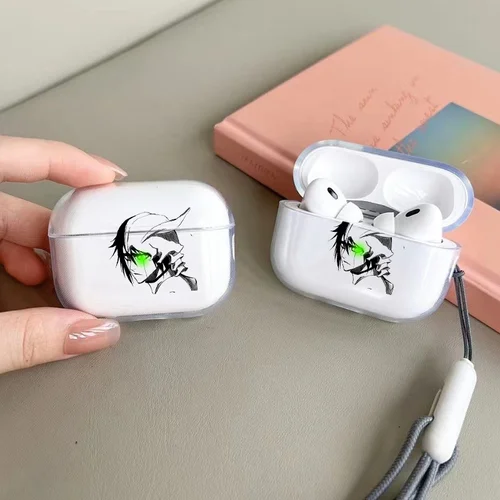 Imagen 2 del producto Funda transparente de TPU de Anime Ulquiorra Cifer para Airpods Pro 2 1 3 funda de silicona suave Air Pods4 1/2/3 funda para auriculares