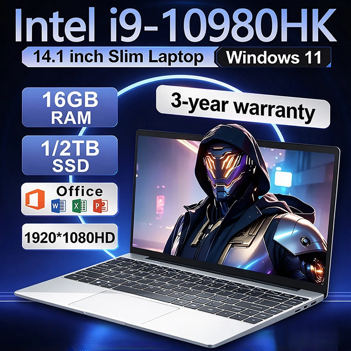 Ultra Slim Laptop Intel Core i9 10980HK 16GB RAM 2TB SSD 14.1