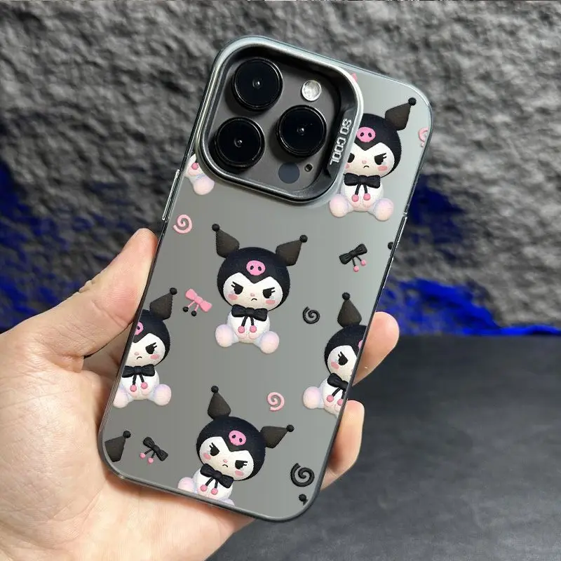 Роскошный градиентный лазерный чехол Aoger Sanrio Cinnamoroll kuromi Melody для iPhone 15 14 13 12 11 Pro Max 15 Plus