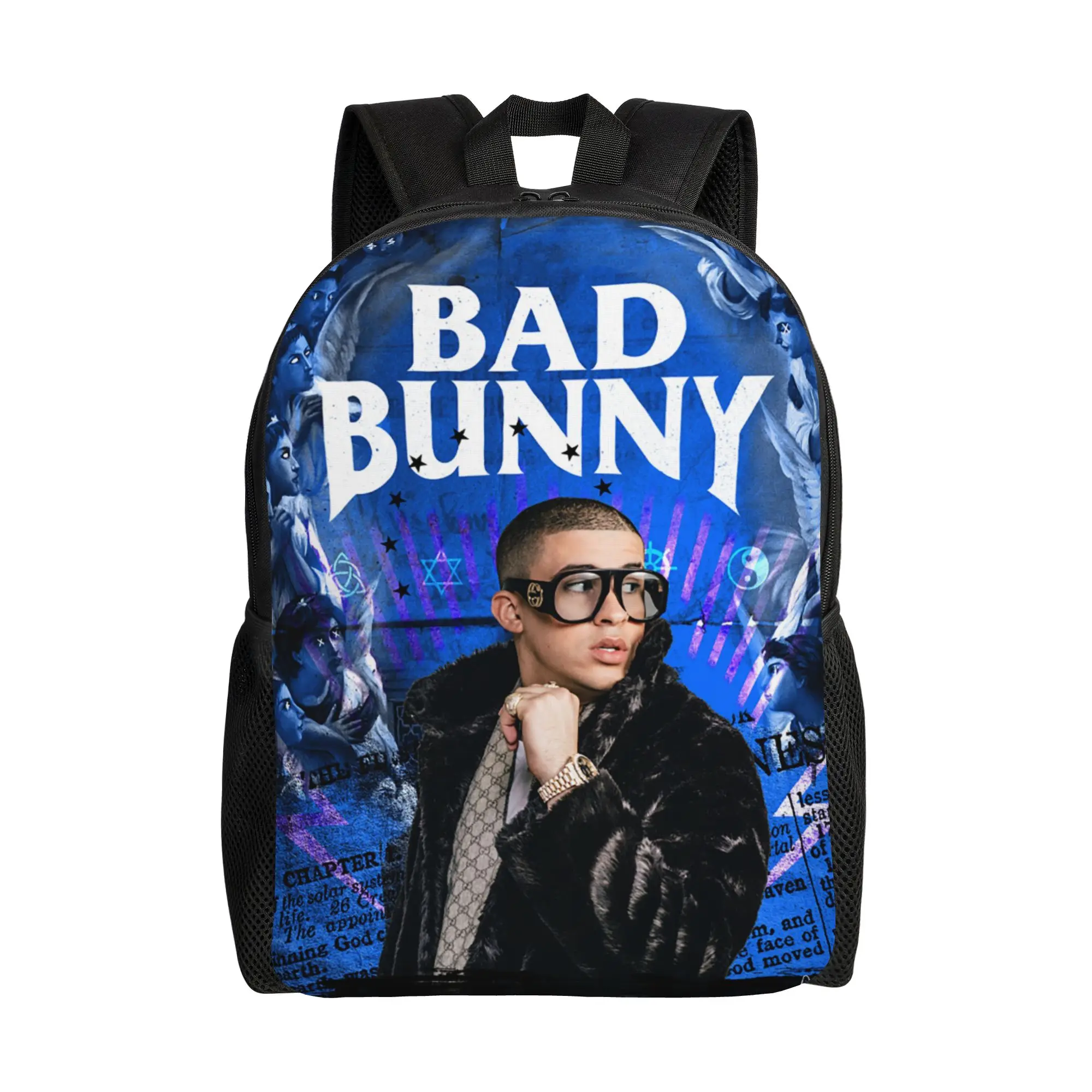 

Музыкальный рюкзак Bad World Tour для мужчин и женщин, стильный рюкзак для старшей школы и бизнеса, прочная холщовая сумка для ноутбука Bad Bunny