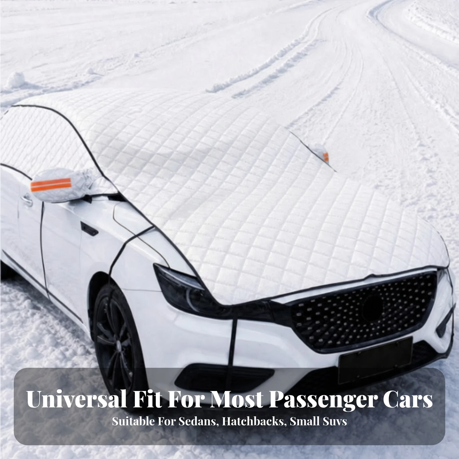 Full-Coverage Car Snow and Sun Cover Reflective Car Windshield Snow Cover Frost Guard Windproof Universal Fit