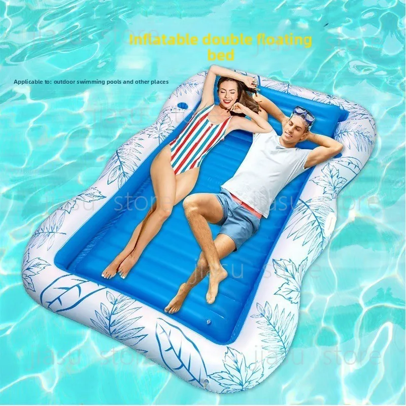 

Summer Inflatable Double Water Float Lounge Bed Backrest Pool Float Raft for Leisure Sunbathing
