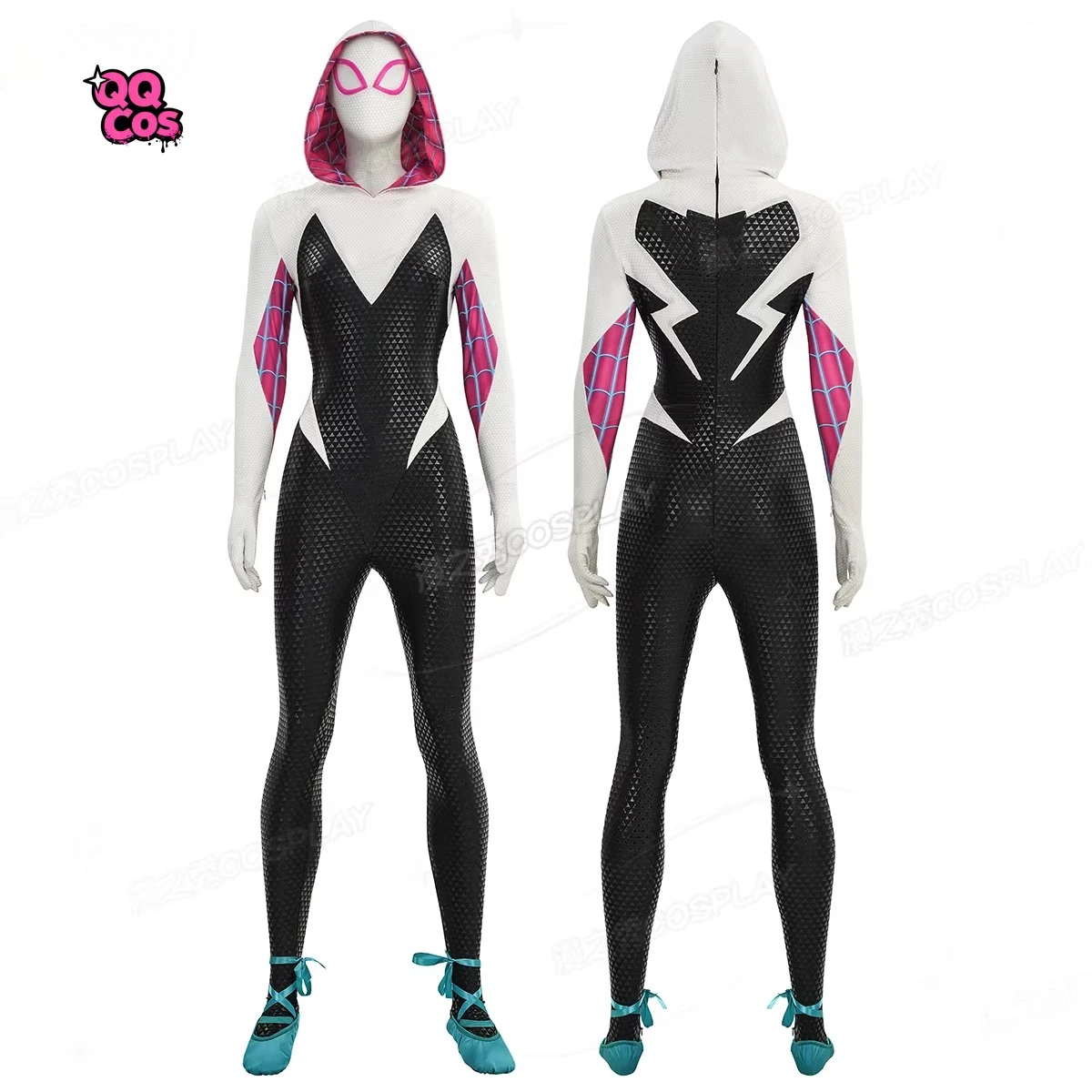 

Cosplay Series: Gwen Stacy / Spider-Gwen Upgraded Version Cosplay bodysuit Costume full set KKcos plus size XS-XXXL QQcos