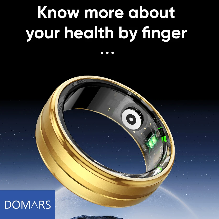 Domars unisex Smart Ring Health Monitor Blood Pressure Sleep Heart Rate Waterproof Smart Rings Multiple sports modes For Xiaomi