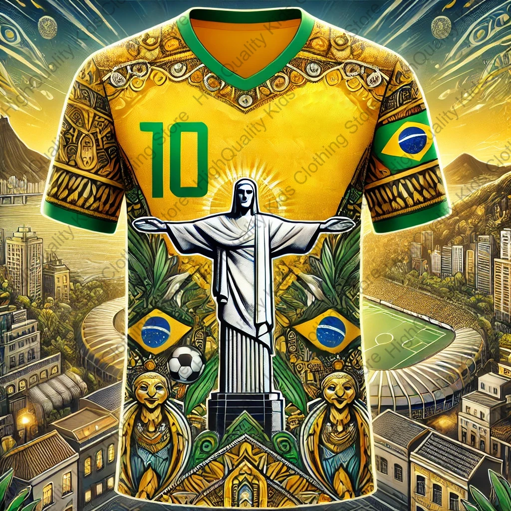 2024 nuovo arrivo ChatGPT AI Brazil Jesus Jersey #10 maglia da calcio per adulti bambini Summer Soccer Training Tops abbigliamento