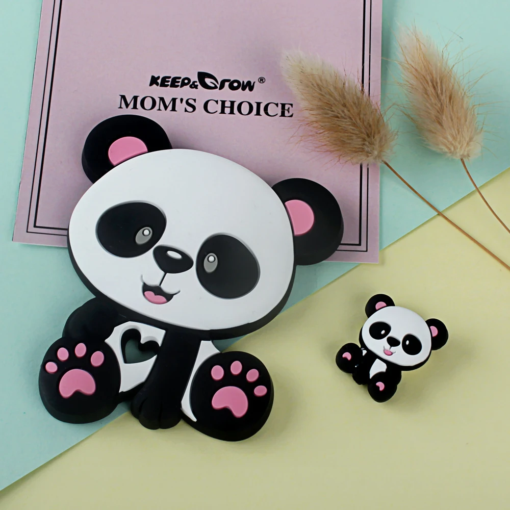 5/10pcs Silicone Beads Panda Animal Focal Loose Beads DIY Keychain Necklace Accessories For Jewelry Handmade Making