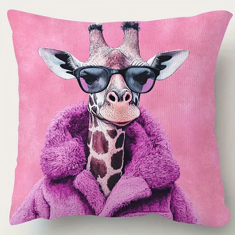 Cute Giraffe Print Throw Pillow Cover for Sofa Couch Decoration Home Decorative Cushion Pillow Case Accessories