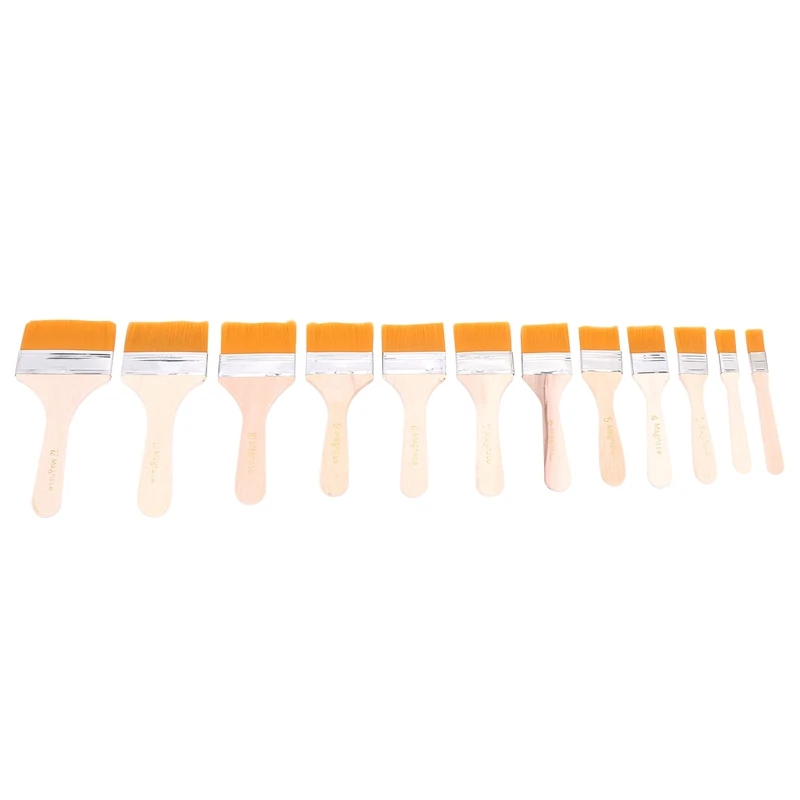 

12 Pcs Wooden Oil Painting Brushes Set Artist Acrylic Watercolor Paint Tool