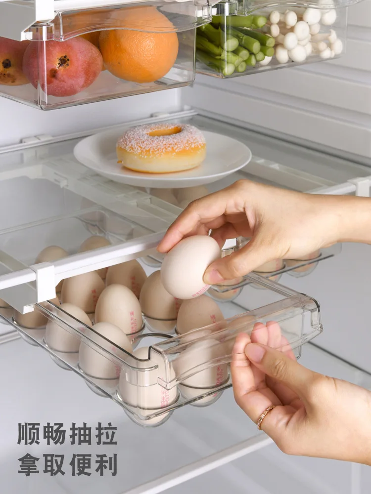 

Refrigerator storage box drawer egg holder carton vegetable fruit container refrigerator storage box household plastic crisper