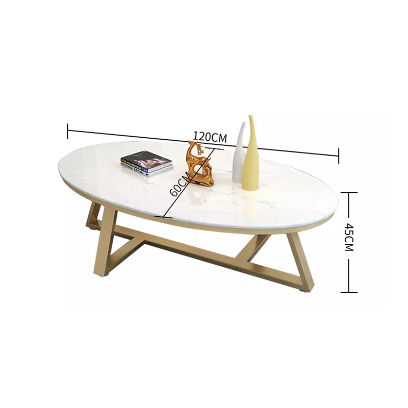 Leg Metal Oval Coffee Tables Luxury Marble Modern Unique Coffee Tables Design Italian Table Basse De Luxe Living Room Furniture