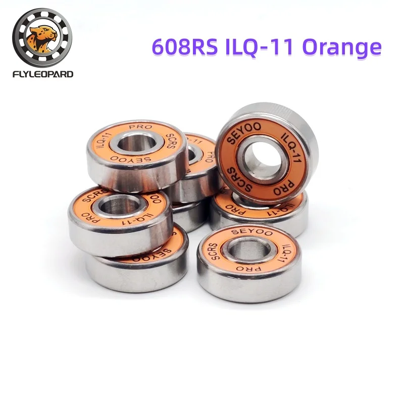 8pcs/set 608 Bearing ILQ-11 High-speed Bearing 8x22x7mm for Skateboard Long Board Inline Roller Skates and Ice Skates