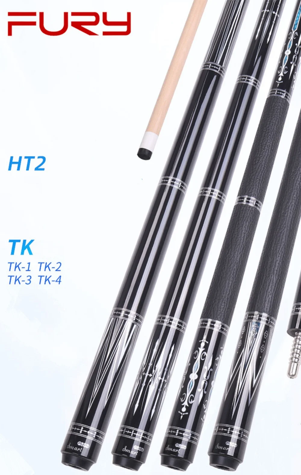 

FURY 58" Tank HT2 Shaft Billiard Pool Cue Stick 12.5mm + Extender