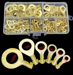 150pcs/set Round Terminal Block DJ431 O-type Lugs Terminals Cold-Pressed Connector Copper Tab Wiring Nose Combination Set