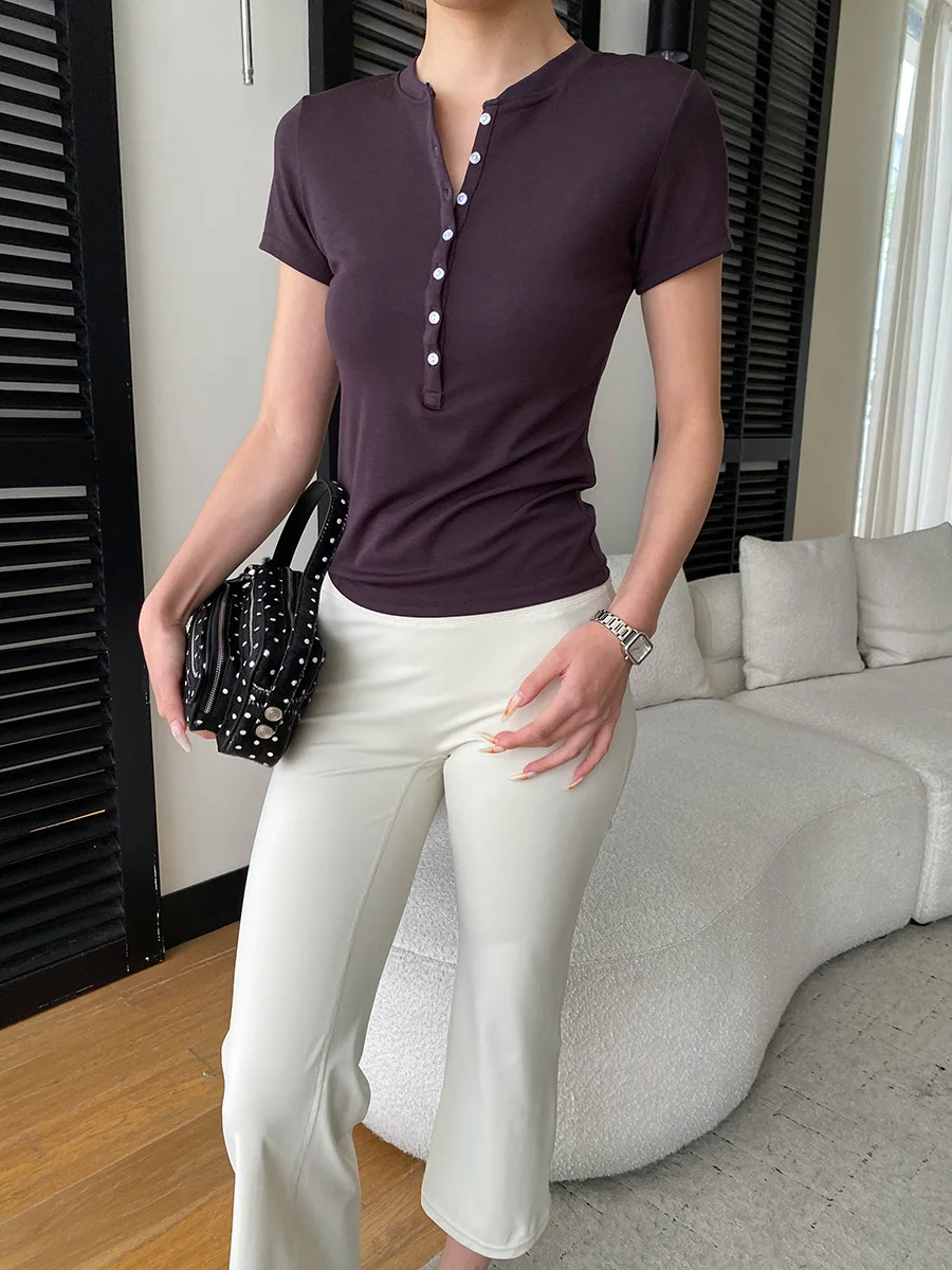 Sommerliche Damen-Yogahose in Uni-Farbe mit hoher Taille, Po-Lifting-Effekt, schmaler Passform, Bambusfaser-Beinen und leicht ausgestelltem Schnitt – Detail 7