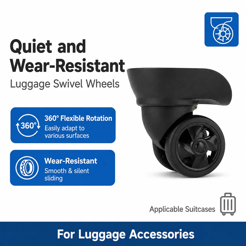 Universal Luggage Wheels For LocknLock WLK092 W148 360° Swivel Caster Smooth Rolling Noise Reduction Replacement Roller Parts