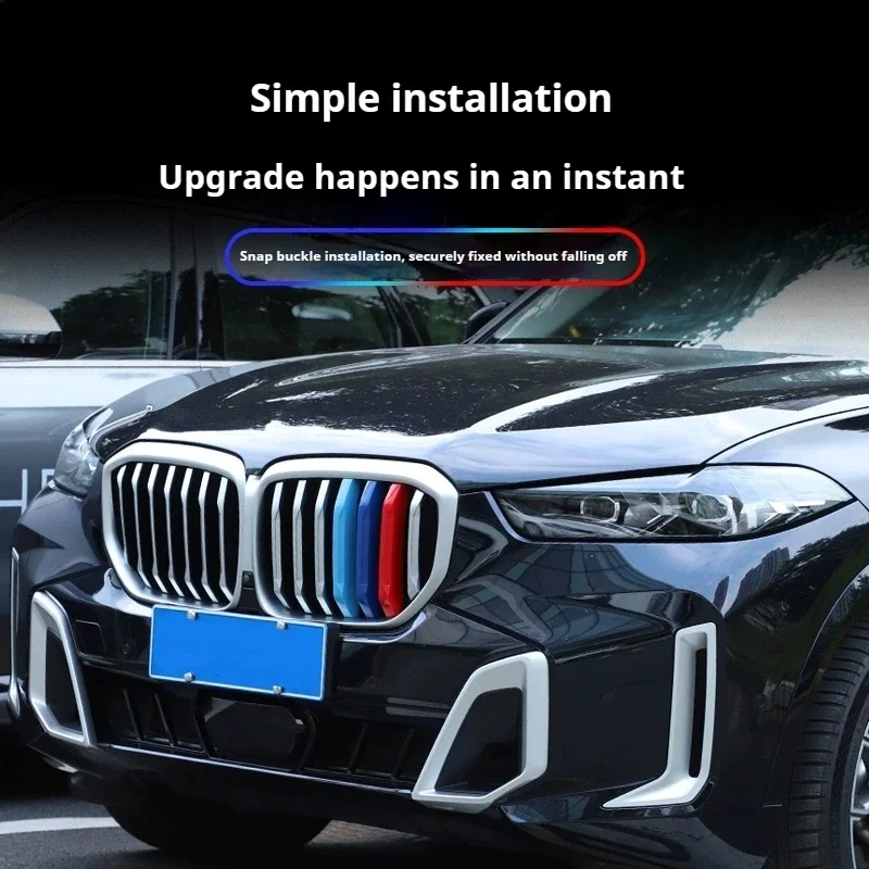 For BMW X5 G05 2023-2025 Three-color Grille Buckle Car Grill Stripes Front Grid Clips Cover Strips Trim Decor Accessories