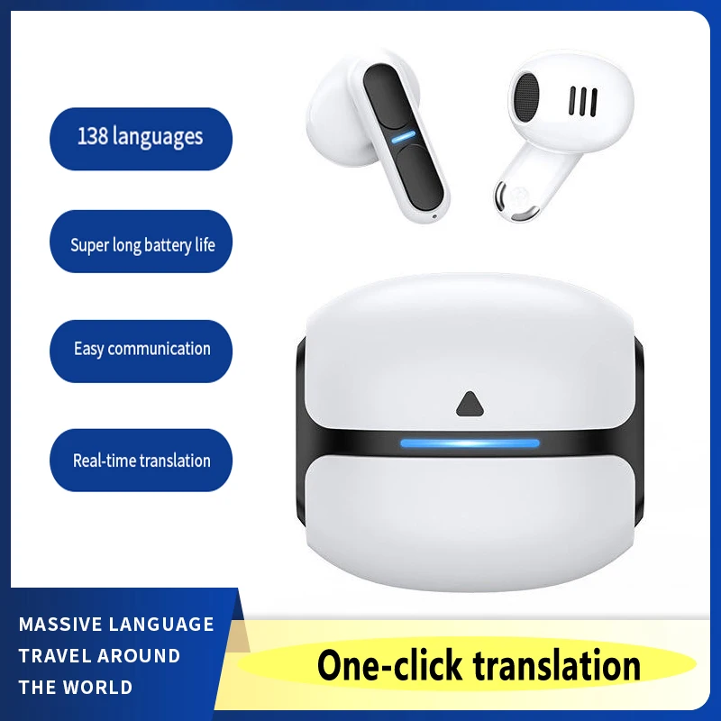 

The new 138 languages ​​smart translation headset real-time voice translator supports online and offline photo text simultaneous