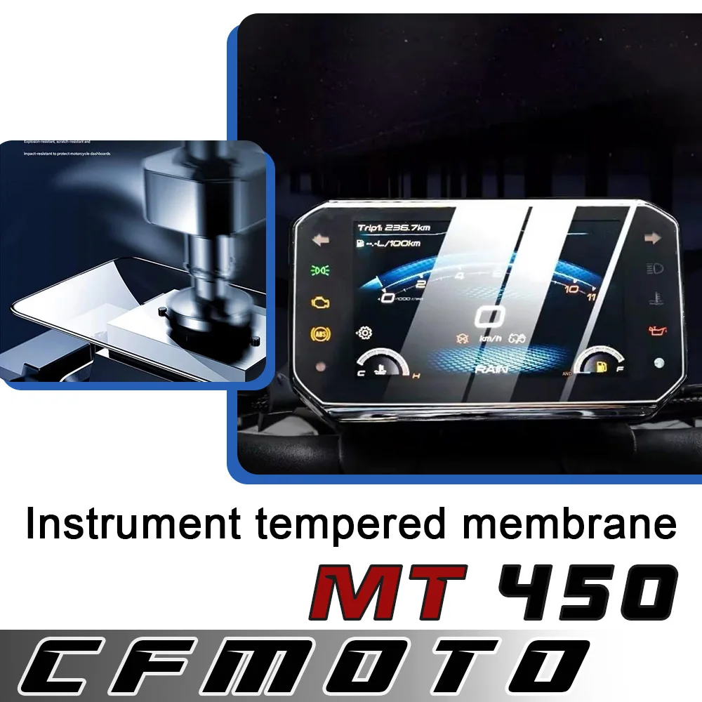 Motorcycle instrument screen protector modified tempered film scratch-resistant waterproof sticker for CFMOTO 450MT MT450 450mt