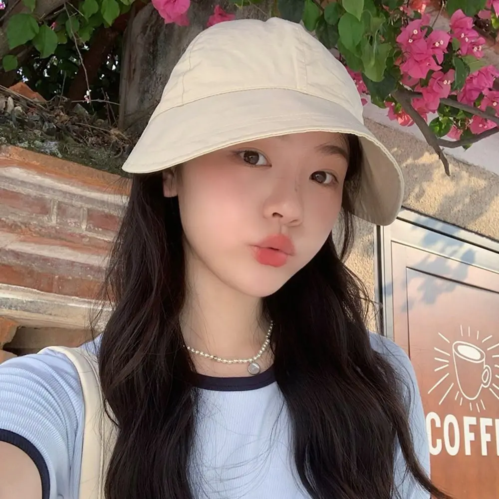

1 PC Foldable Wide Brim Ponytail Sun Hat Drawstring Adjustable Cap Summer Quick-dry Visor Fisherman Cap For Women Beach Hat