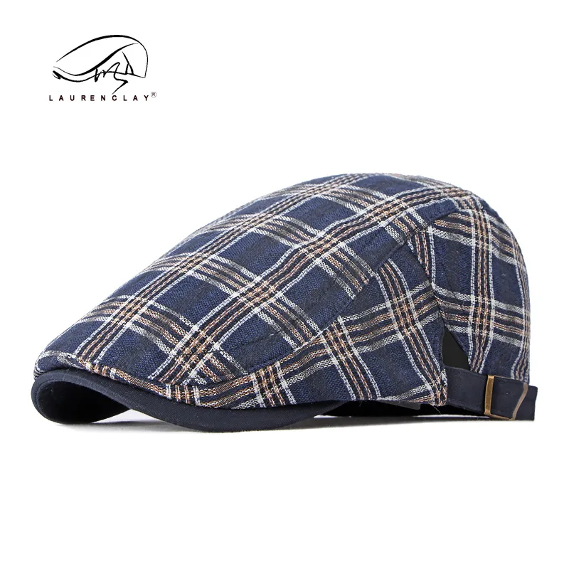 Adjustable Colorful Striped Newsboy Hat for Men and Women, Plaid Ivy Cabbies, Gatsby Golf Cap, Flat Cotton Cap, Youth, Teens