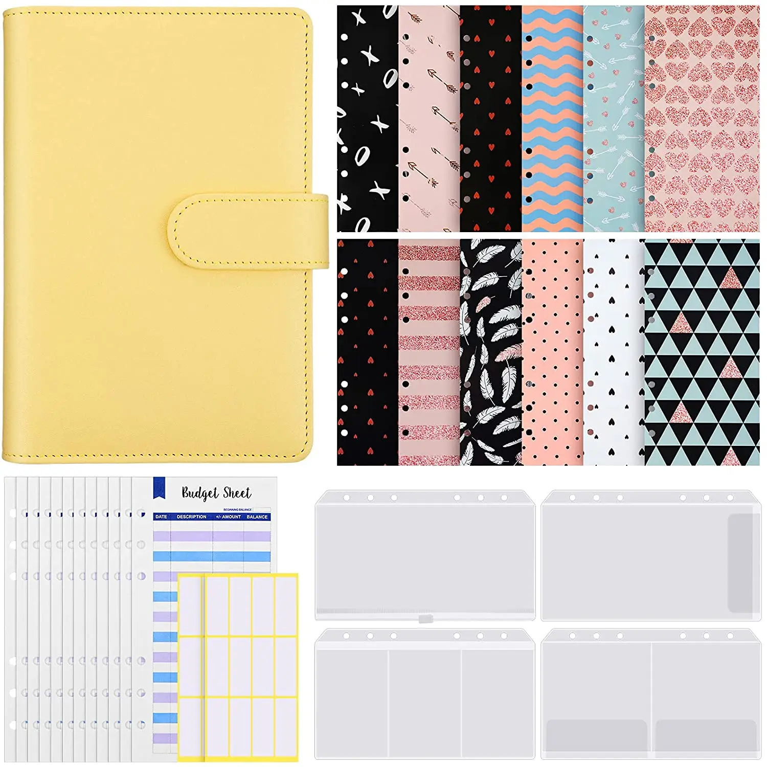 Imagem -01 - Plutônio Couro Pasta Notebook Dinheiro Envelopes Sistema Planejador de Orçamento Organizador Despesas Folhas de Orçamento e Etiquetas Etiqueta 31 Peças a6 plutonio couro pasta notebook dinheiro envelopes sistema planejador de orcamento organizador despesas folhas de orcamento e etiquetas etiqueta 31 pecas a6 01