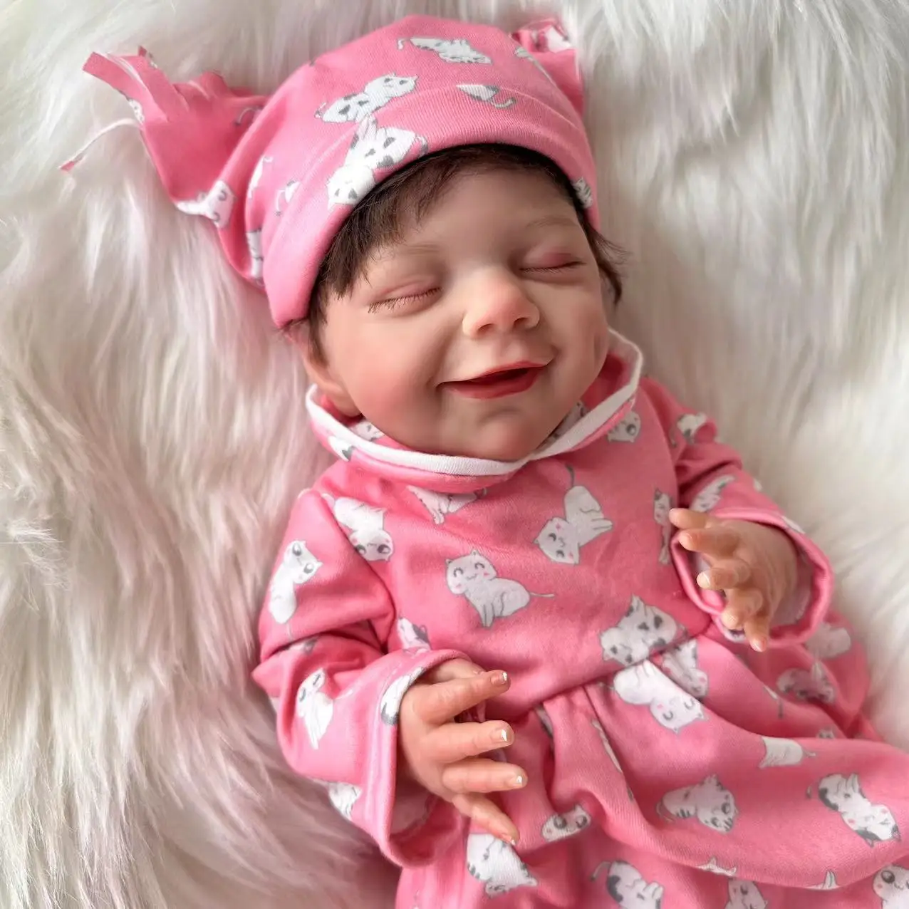 45Cm/17.72Inch Reborn Babypop Pasgeboren Meisje Baby Levensechte Echt Zacht Vinyl Body Met Hand Geworteld Haar Hoge Kwaliteit Pop