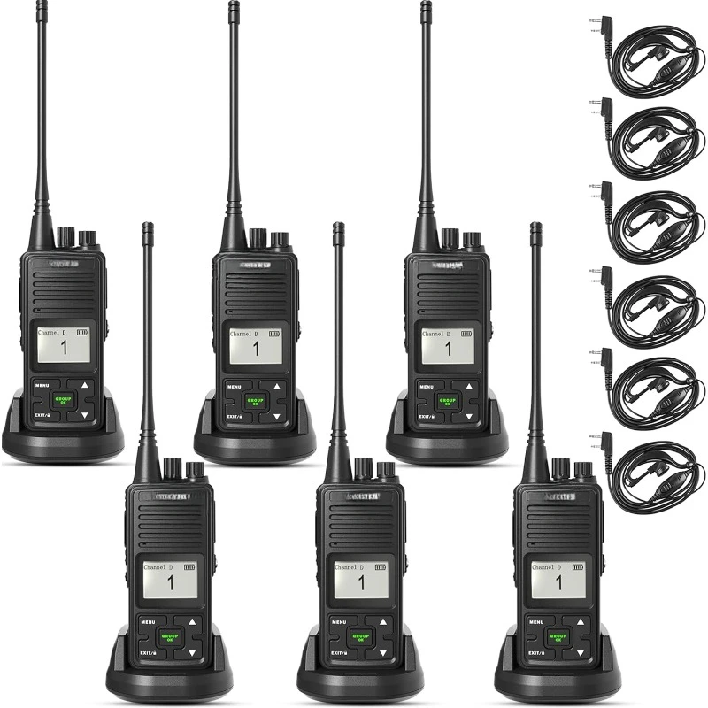 Radios FPCN10A Professional  GROUP Call 2 Way Radios with Earpiece, Two-Way Radio for Adults Skiing Hunting Hiking (6-Pack)