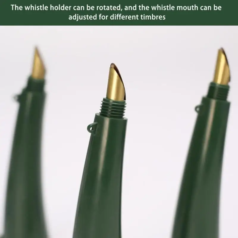1/2pcs Convenient Survival Horn Mouth Shootings Horn Green Brass Trumpet for Outdoor Teaching and Training