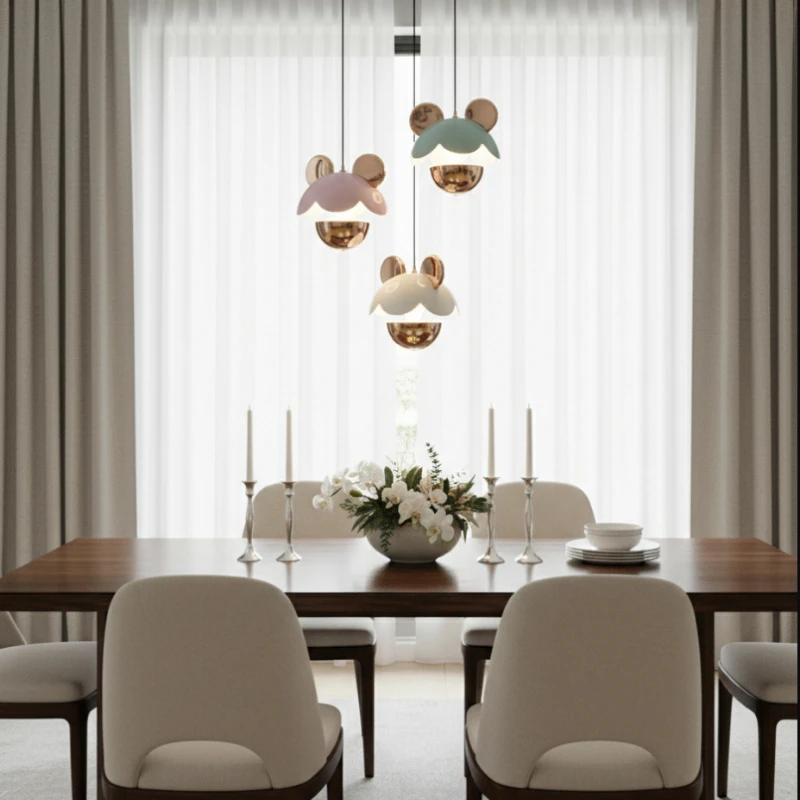 Nordic Modern LED Pendant Light for Kids Room Bedroom Bedside Luxury Creative Hanging Lamp Children's