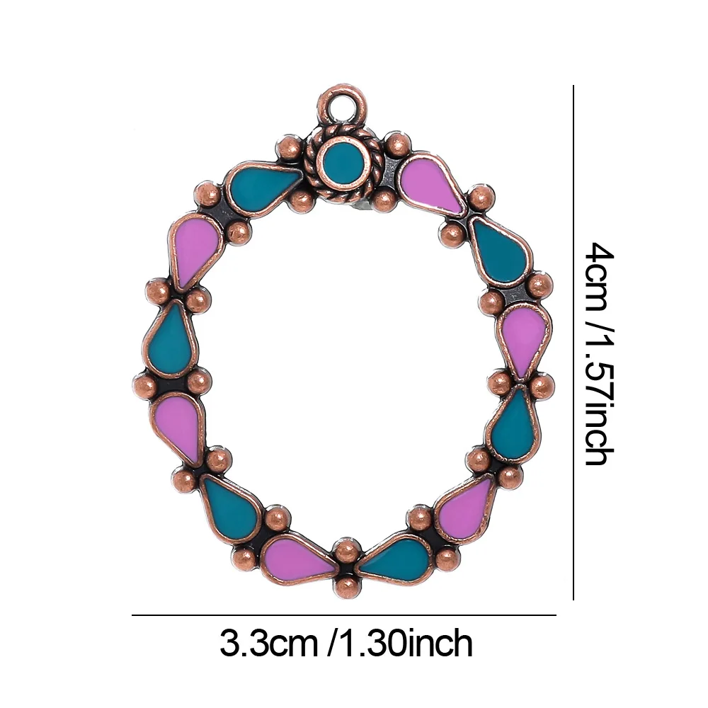 Vintage Bohemia Color Enameling Pendants for Women Earrings Necklaces Pendants Charms Jewelry Making DIY Jewelry Accessories
