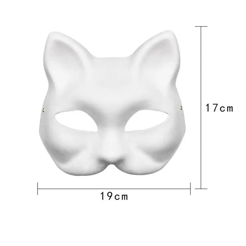 DIY Cats Foxes Mask With Furs Eye Meshes Sticker,Therians Dress Up Mask To Paint,Animal Mask Arts Craft Costume Party Cosplay