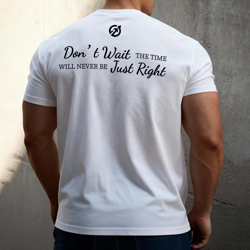 Men Fitness Short Sleeve T Shirt Muscle Fit Cuffed Hem Design Gym Workout Casual Wear