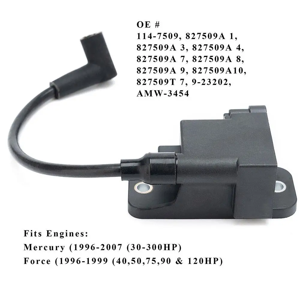 ملف الإشعال CDM لمحرك الزئبق سهل التركيب أجزاء المحركات الخارجية للقارب وحدة الإشعال حزمة الجهد العالي 114-7509