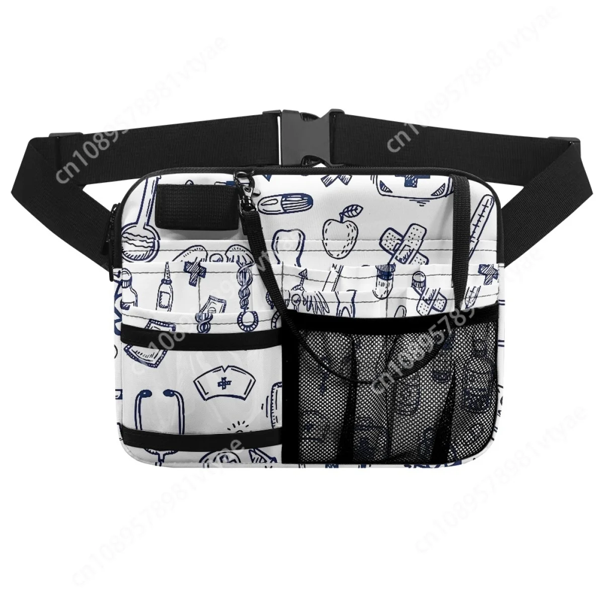 Saco de cinto impresso ajustável para senhoras, equipamento médico simples, Fanny Pack, trabalho hospitalar, armazenamento portátil de enfermeira, saco de cintura, moda