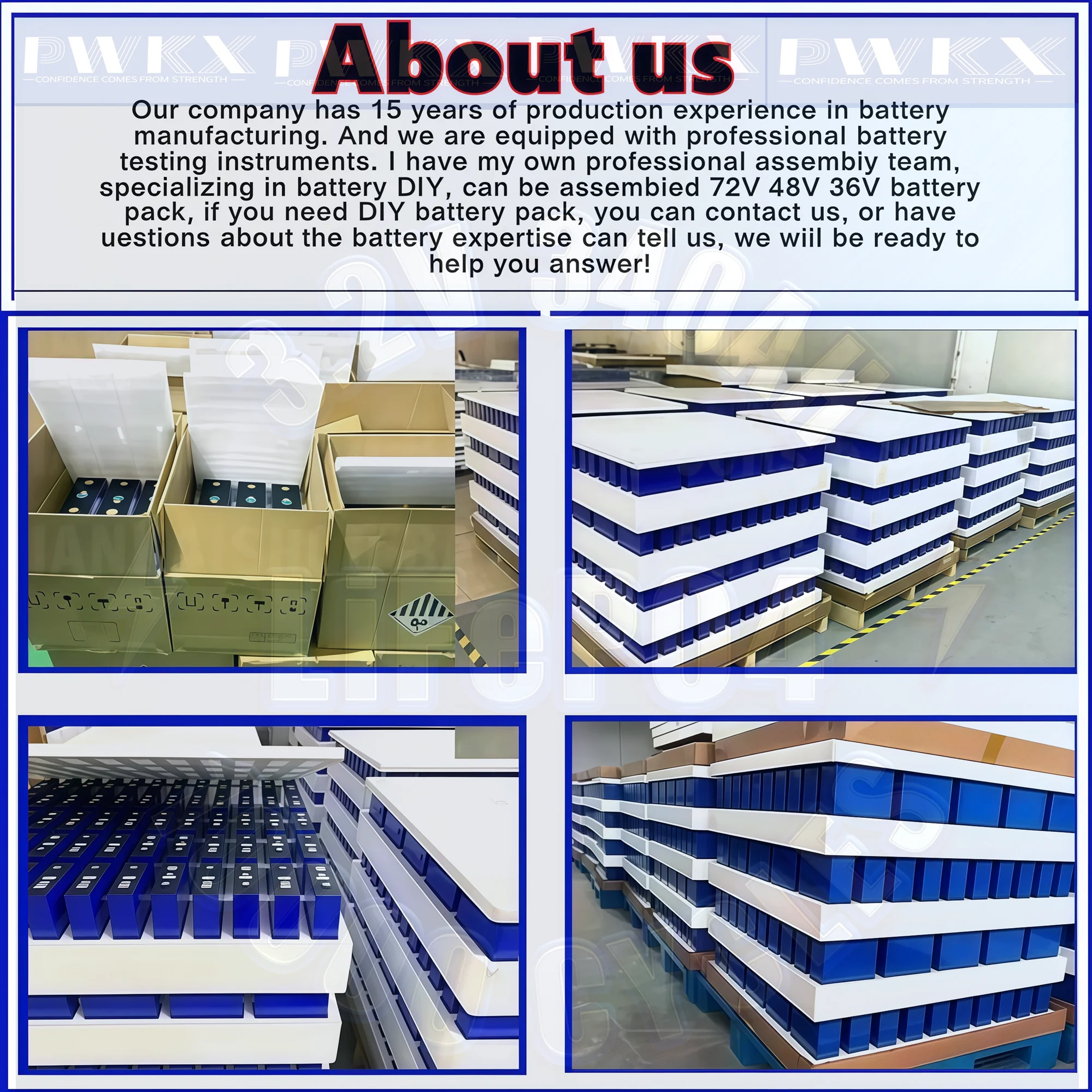 بطارية قابلة للشحن 3.2 فولت 340 أمبير في الساعة من الفئة أ Lifepo4 - 10000 دورة، حزمة بطارية DIY 12 فولت 24 فولت 48 فولت لمخيم عربة الجولف الشمسية RV EV