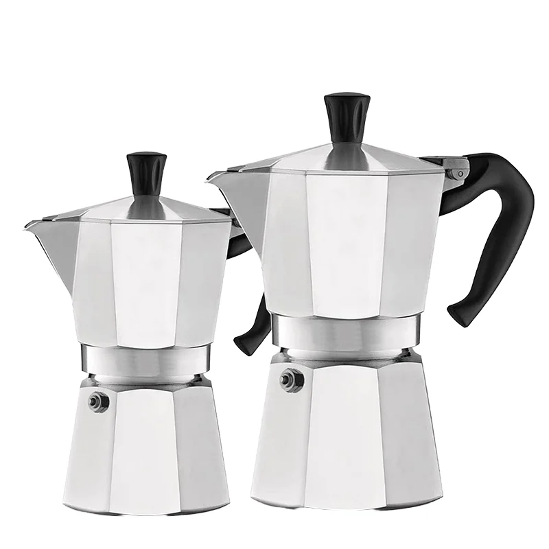 Moka Pot,Italian Stovetop Espresso Maker, 1 up Aluminum Coffee Percolator for Gas & Electric Stove, BPA-Free