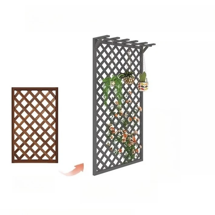 Factory Direct Compatible with Outdoor Rooftop Antiseptic Wood Fence Partition Enhanced Colorful Fence Wall Flower Stand