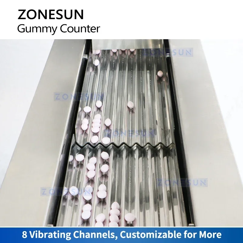 ZONESUN ZS-SLJ8 8 Channel Automatic Gummy Counting Machine Capsule Tablet Counter Candy Bottle Filling Dispensing Equipment