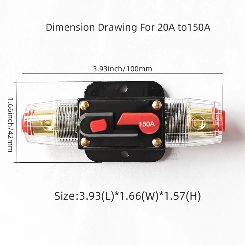 Circuit Breaker 20A 30A 40A 50A 60A 80A 100A 125A 150A 12V 24V DC Car Truck Audio Resettable Fuse Circuit Breaker