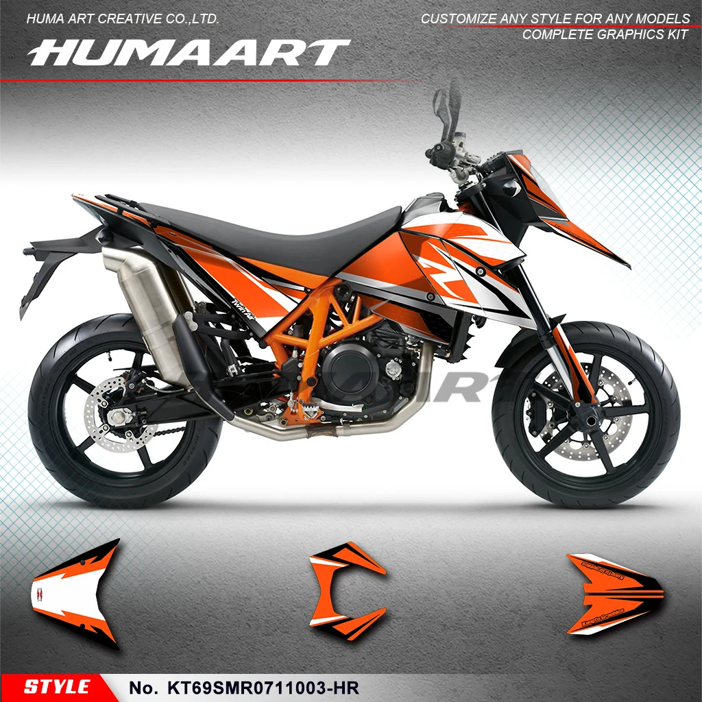 

Набор графических наклеек для мотоцикла HUMAART для KTM 690 SM SMR 2007 2008 2009 2010 2011, восстановление, KT69SMR 0711003 -HR