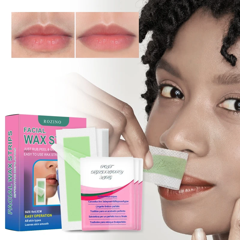 15 Pieces Of Lip Hair Removal Wax Paper+3 pieces  Wax Removal Wipes Combination suit,Facial hair removal, cleaning and care, sma