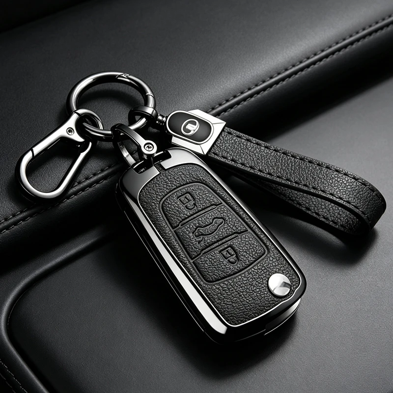 Metal Leather Car Key Case Cover for Great Wall Haval Hover H1 H3 H6 H2 H5 C50 C30 C20R M4 Wingle Protection Shell Accessories