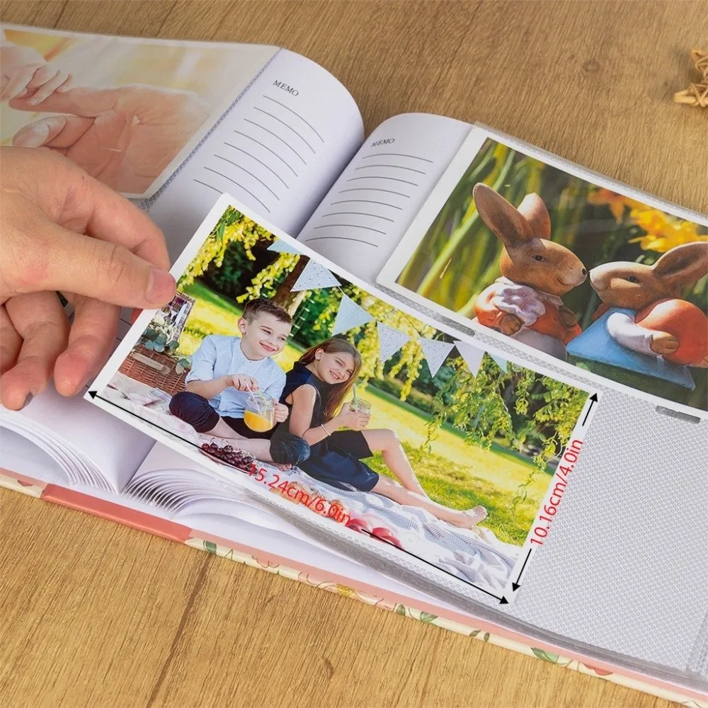 New 6 Inch 200 Pockets Photo Album Large Capacity Insert Pocket Slip-in Picture Albums Laminated Photo Storage Home Storage