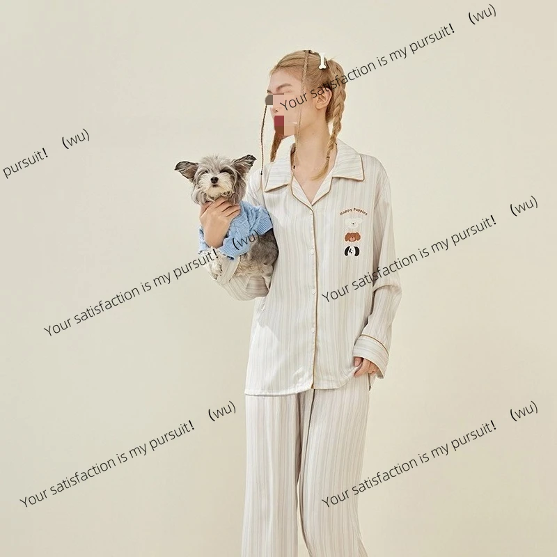 

Spring new cartoon pajamas for women, imitation silk ultra-thin women's loungewear set