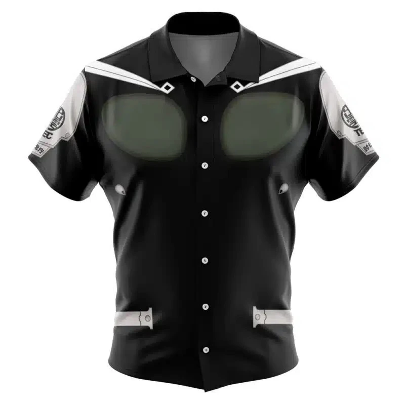 Dark Cross Black Blue Short Sleeved Shirt Men