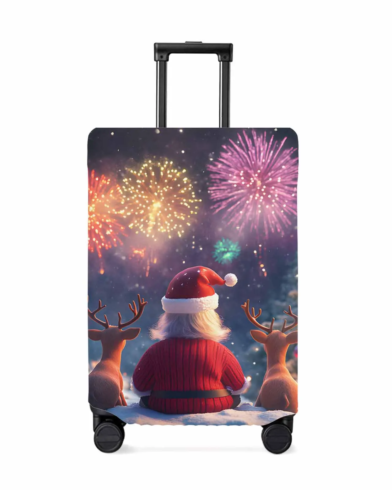 Christmas Tree Old Man Reindeer Elastic Baggage Cover For 18-32 Inch Suitcase Case Dust Cover Travel Accessories